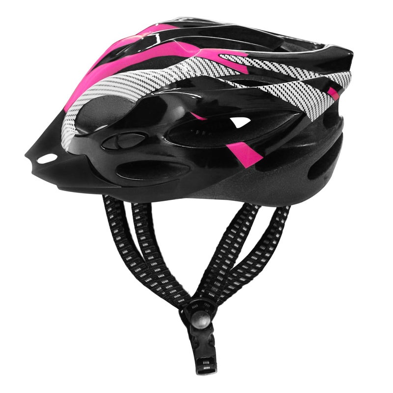 FABTEC خوذة دراجة هوائية وتزلج باللونين الوردي والأسود مع واقي قابل للفك | خوذة دراجة جبلية خفيفة الوزن مع غلاف مهوي، وحشوة ممتصة للصدمات، وحزام قابل للتعديل | مثالية للرجال والنساء والأطفال - Image 2