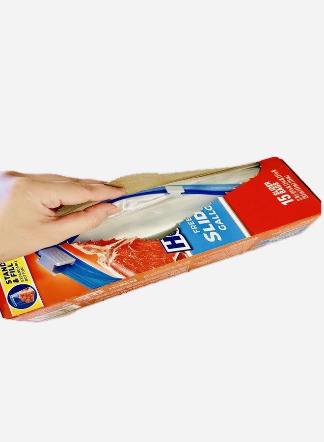 Hefty 10-Count, 1-Gal. Slider Freezer Bags, Red, Nylon, Fold Top, Disposable, Woven/Nylon with Slider - Image 2