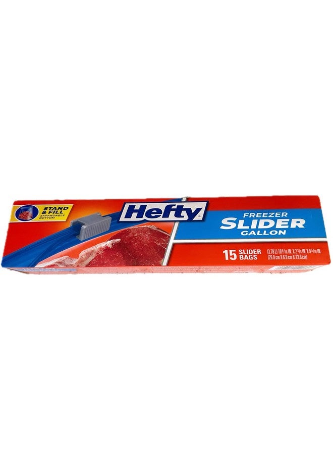 Hefty 10-Count, 1-Gal. Slider Freezer Bags, Red, Nylon, Fold Top, Disposable, Woven/Nylon with Slider - Image 1