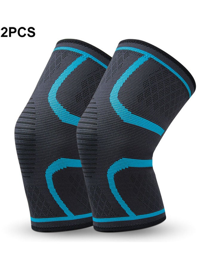 NIBEMINENT 2PCS Men Women Compression Sleeve Knitted Fabric Joint Pain-Relief Football Knee Pad Brace XL 20*5*12cm - Image 3