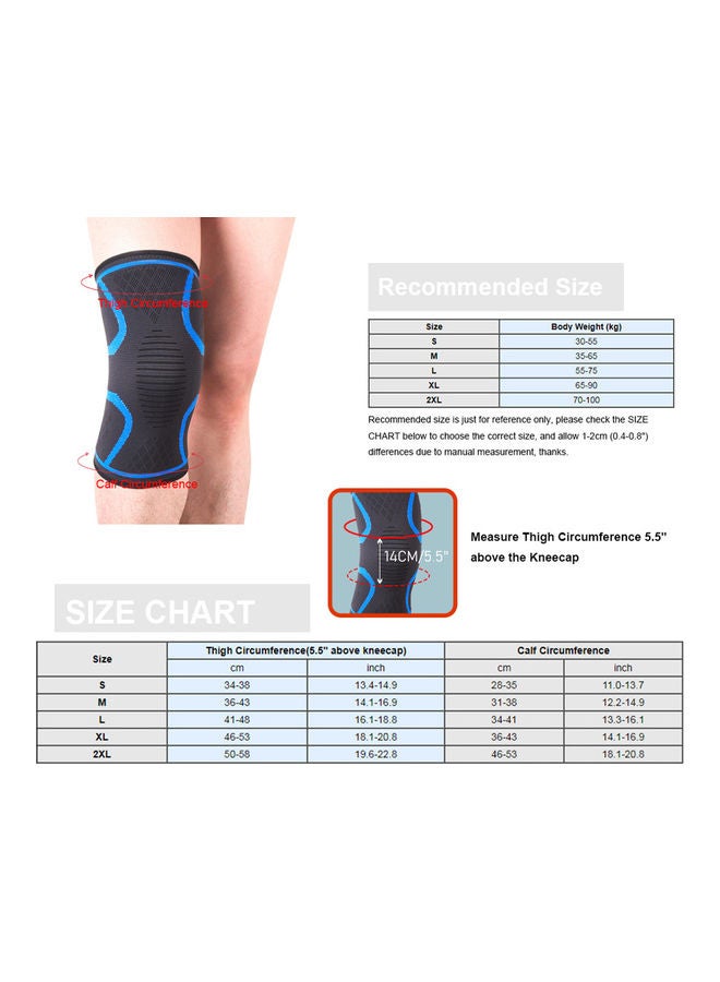 NIBEMINENT 2PCS Men Women Compression Sleeve Knitted Fabric Joint Pain-Relief Football Knee Pad Brace XL 20*5*12cm - Image 5