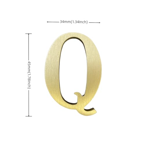 BWRMHME 1.77 Inch Height Self Adhesive Solid Brass English Letters 4.5CM Wall sticker Gold Mail Box Numbers House Address Numbers Shop Studio Name DIY Combination For Wall Home Decor Hardware (Q) - Image 4