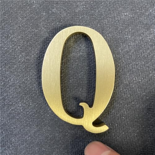 BWRMHME 1.77 Inch Height Self Adhesive Solid Brass English Letters 4.5CM Wall sticker Gold Mail Box Numbers House Address Numbers Shop Studio Name DIY Combination For Wall Home Decor Hardware (Q) - Image 2