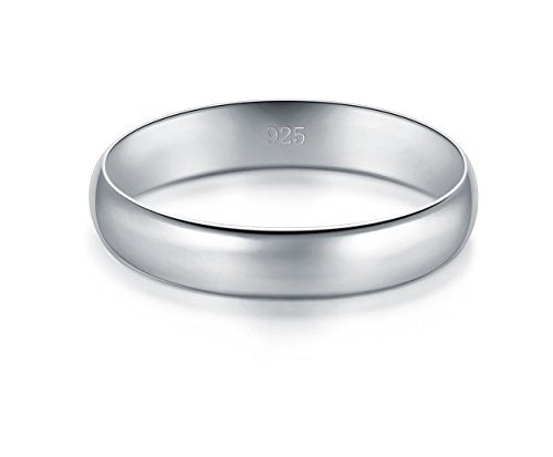 BORUO Silver Ring – 925 Pure Sterling Silver Ring - Sterling Silver Rings for Women – Elegant Silver Band Rings For Women and Men - Gifts for Special Occasions 4mm Ring Size 5 - Image 2