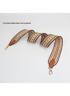Arabest 1 x 5 pcs Bohemian Weave Strap Wide Crossbody #16 brown leather head +5cm(V pattern) 