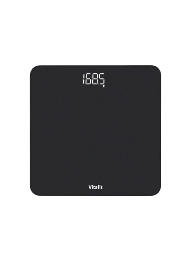 Vitafit ميزان حمام رقمي فيتافيت لقياس الوزن، احترافي منذ 2001، شاشة LED واضحة ونظام تشغيل بالخطوات، 3 بطاريات AAA مرفقة، 400 رطل/180 كجم، لون فضي ورمادي - Image 2