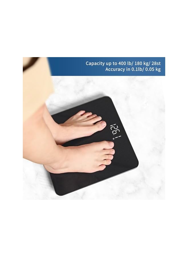 Vitafit ميزان حمام رقمي فيتافيت لقياس الوزن، احترافي منذ 2001، شاشة LED واضحة ونظام تشغيل بالخطوات، 3 بطاريات AAA مرفقة، 400 رطل/180 كجم، لون فضي ورمادي - Image 4