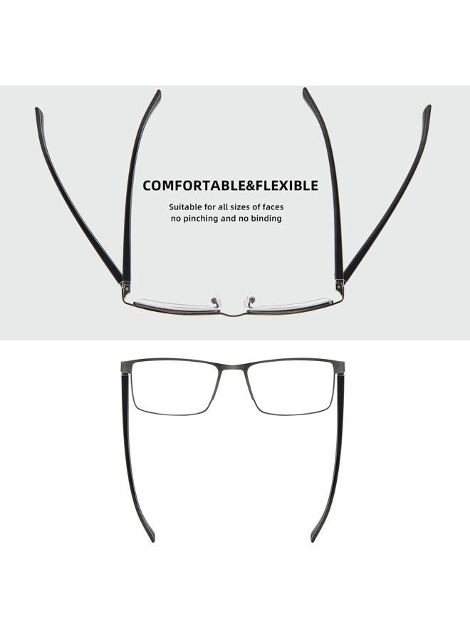 LKEYE Bifocal Reading Glasses for Men Blue Light Blocking Computer Readers Lightweight Metal Frame Eyewear Spring Hinge 2PACK 2.5 - Image 4