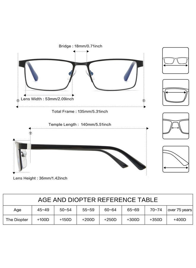 LKEYE Bifocal Reading Glasses for Men Blue Light Blocking Computer Readers Lightweight Metal Frame Eyewear Spring Hinge 2PACK 2.5 - Image 5