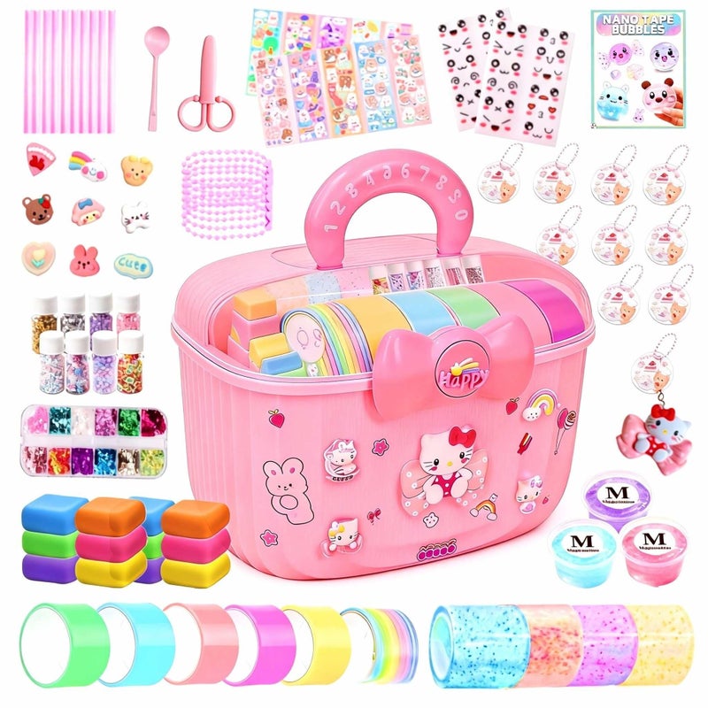 ZiZa Nano Tape Bubble Kit for Kids, Squishy Maker Making Kit, Birthday Toys Gifts for 4 5 6 7 8 9 10 Year Old Girls Girl, Kids Toys for Girls 4-6 6-8 7-8 8-10 10-12 - Image 1