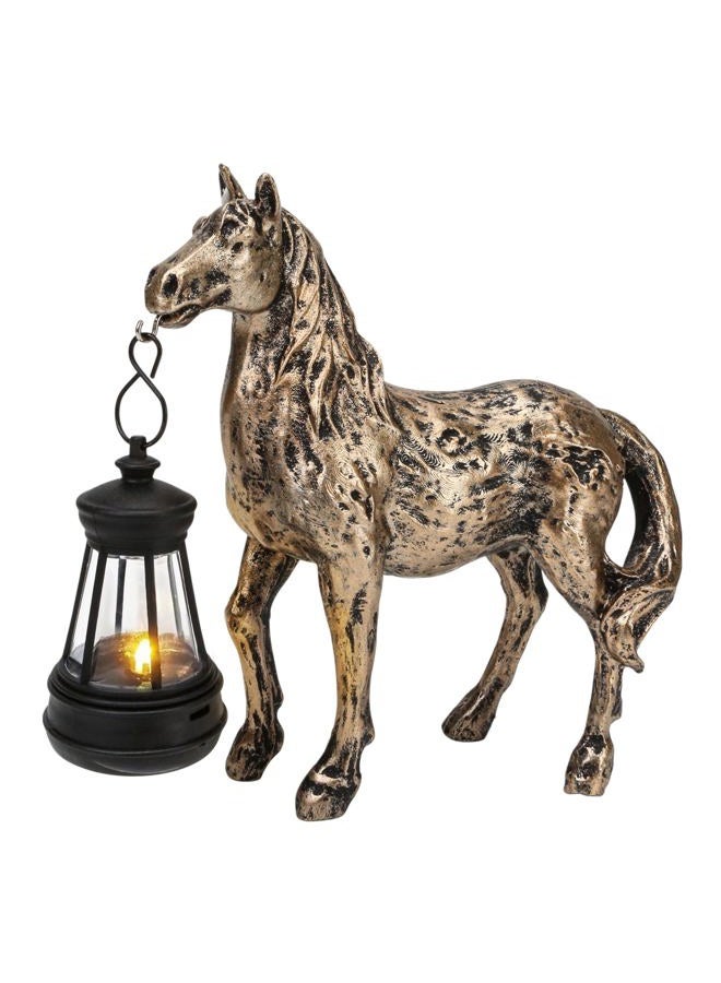 BuleVina Solar Garden Horse Figurines Outdoor Decor, Horse with Solar Lantern, Farmhouse Horse Statue, Whimsical Horse for Indoor Home Décor, Housewarming Gift for Mom Grandma (Bronze Color) - Image 1