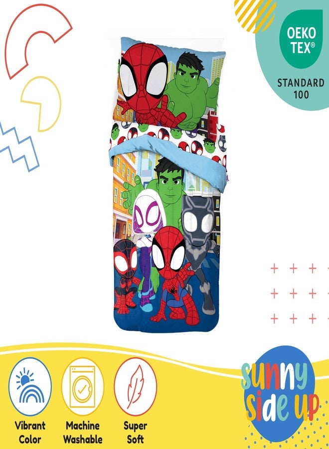 Sunny Side Up Marvel Spidey & His Amazing Friends Toddler Comforter Set - 4 Piece Preschool Bedding Includes Comforter, Sheets & Pillow Cover - Super Soft Superheroes Microfiber Bed Set - Image 4