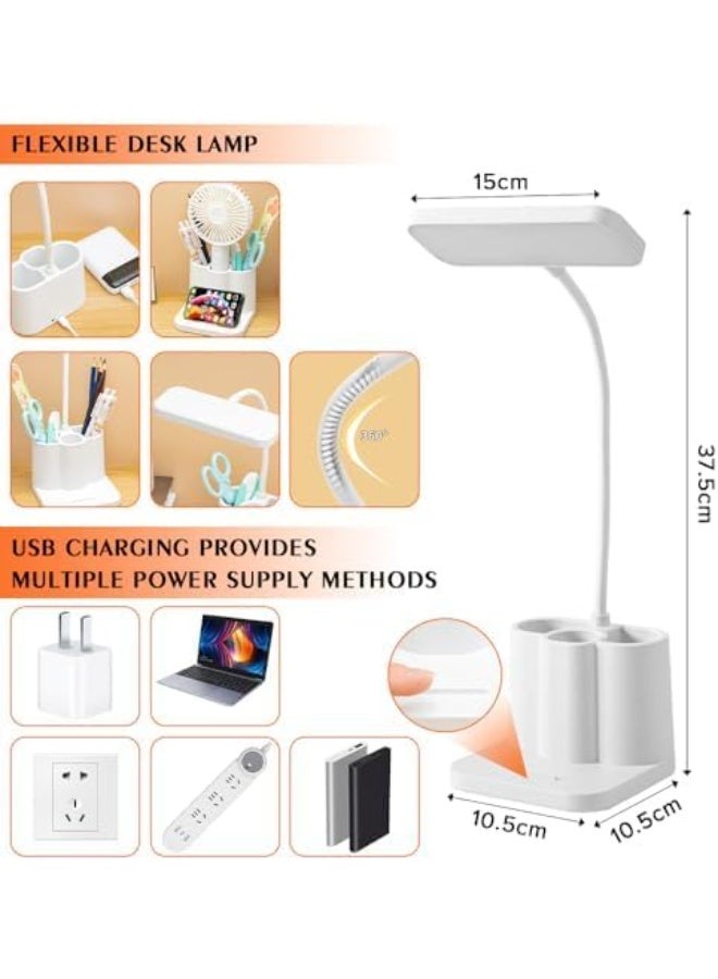 مصباح طاولة LED قابل للتعتيم - سطوع قابل للتعديل مع 3 أوضاع ألوان، مصباح مكتب يعمل باللمس مريح للعين للمنزل والمكتب وغرفة النوم والدراسة والقراءة (مع حامل أقلام) - Image 3
