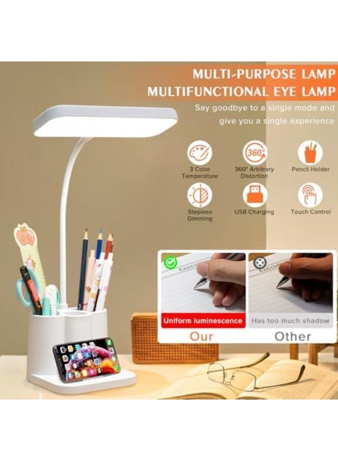 مصباح طاولة LED قابل للتعتيم - سطوع قابل للتعديل مع 3 أوضاع ألوان، مصباح مكتب يعمل باللمس مريح للعين للمنزل والمكتب وغرفة النوم والدراسة والقراءة (مع حامل أقلام) - Image 5