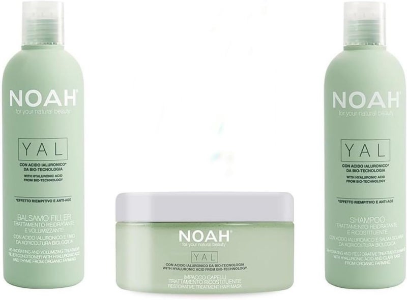 NOAH YAL Hydrating Restorative Hair Treatment Kit Shampoo Conditioner Hair Mask with Hyaluronic Acid Organic Avocado Oil Volumizing AntiAging Deep Hydration Repair for Dry Damaged Hair
