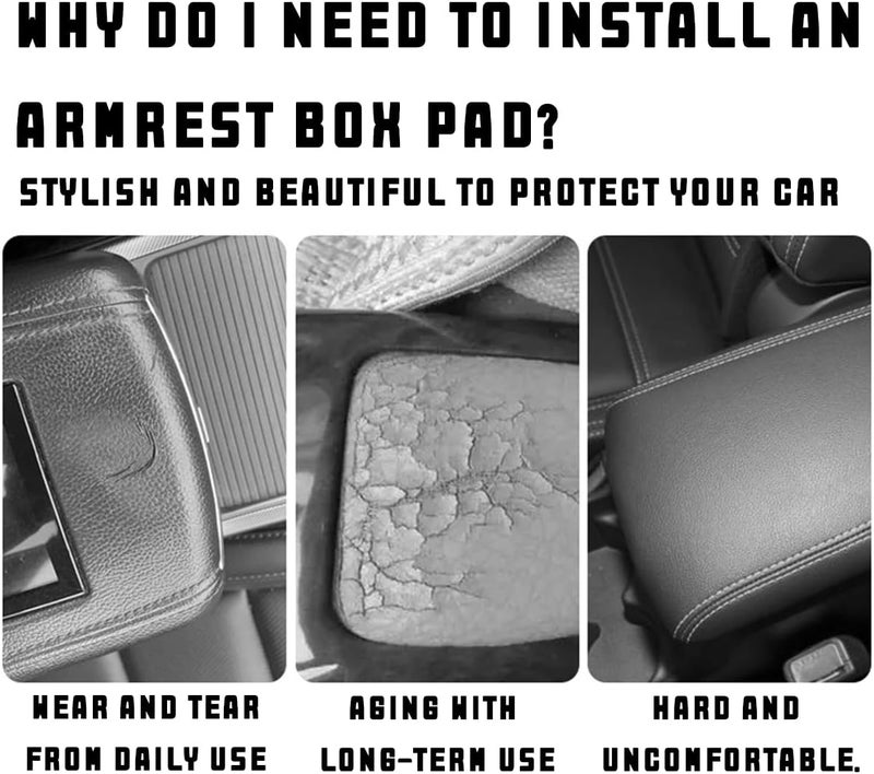 Bittwee Car Center Console Cushion Cover, Auto Armrest Storage Box Mat, Leather Armrest Seat Box Cover Protector, Universal Center Console Armrest Cover, Interior Protection for Most Car（Red） - Image 3
