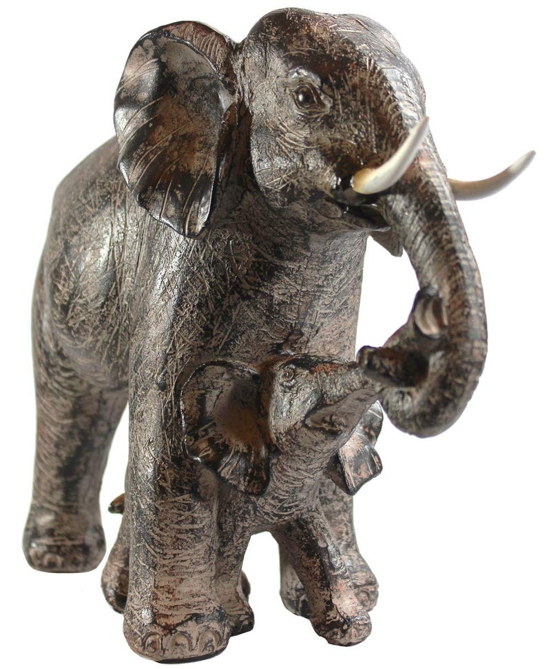 Seraphic Large Elephant Decor Gifts for Women  African Elephants Mother with Walking Baby Statue - Image 3