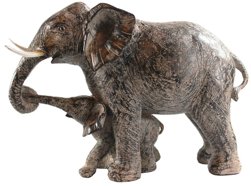 Seraphic Large Elephant Decor Gifts for Women  African Elephants Mother with Walking Baby Statue - Image 2