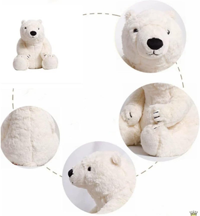 OUKEYI Polar Bear Stuffed Animal,35cm Kids Throw Pillow Super Soft Polar Bear Stuffed Animals Toy Kawaii Ice Bear Plushie Adorable Teddy Bear Dolls Hugging/Body Pillow Decor Birthday Gifts for Girls Boys - Image 4