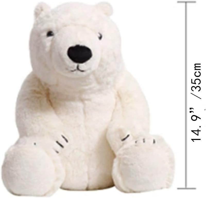 OUKEYI Polar Bear Stuffed Animal,35cm Kids Throw Pillow Super Soft Polar Bear Stuffed Animals Toy Kawaii Ice Bear Plushie Adorable Teddy Bear Dolls Hugging/Body Pillow Decor Birthday Gifts for Girls Boys - Image 3