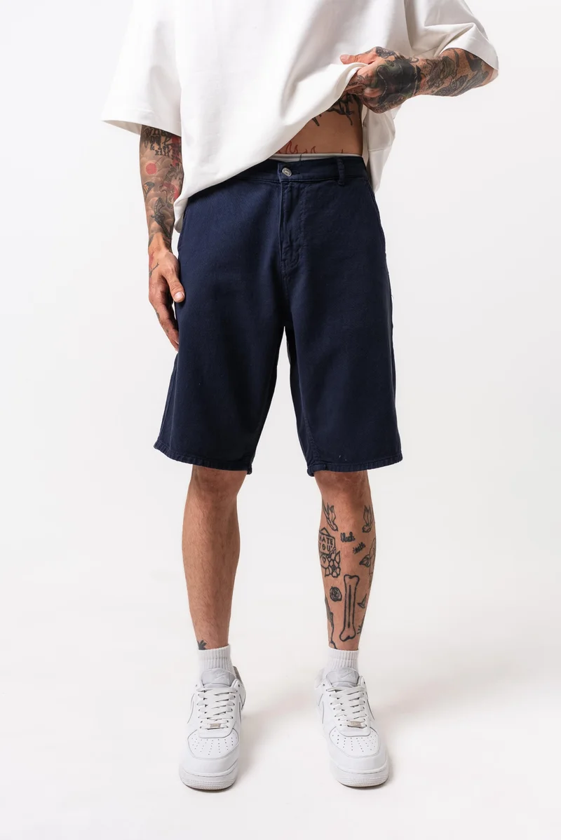 ريسباير شورت رجالي مصبوغ بالقطعة (Garment Dye) لون كحلي