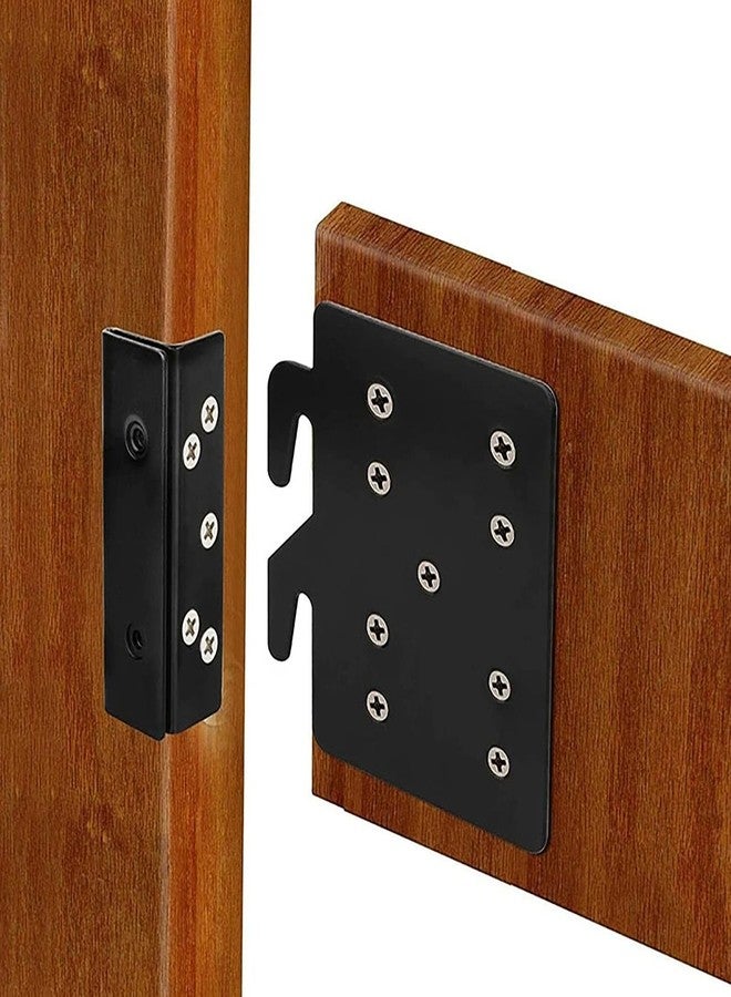 Dsjnf Bed Frame Bed Post Double Hook Slot Bracket Bed Hardware Bracket Bed Frame Hook Heavy Duty Bed Hardware Plate Slot Attachment Bracket Bed Accessories for Wooden Bed Black 2pcs, DJF-41678 - Image 5