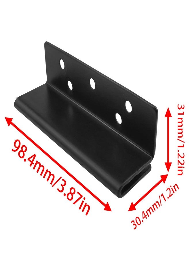Dsjnf Bed Frame Bed Post Double Hook Slot Bracket Bed Hardware Bracket Bed Frame Hook Heavy Duty Bed Hardware Plate Slot Attachment Bracket Bed Accessories for Wooden Bed Black 2pcs, DJF-41678 - Image 3