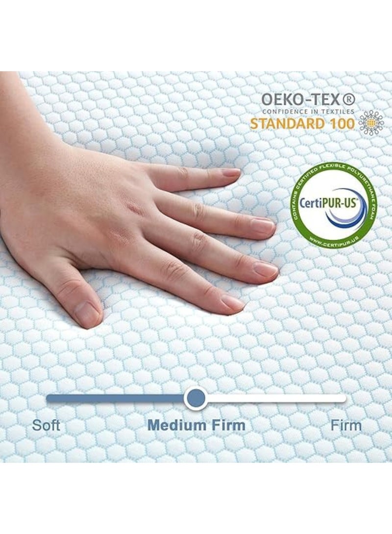 The Home Mart The Tri-Folding Foam Mattress, Play Mat, Foldable Bed, Guest Beds, Portable Floor Guest Bed with Removable Cover (10cm, Single: L180 x W90) - Image 2