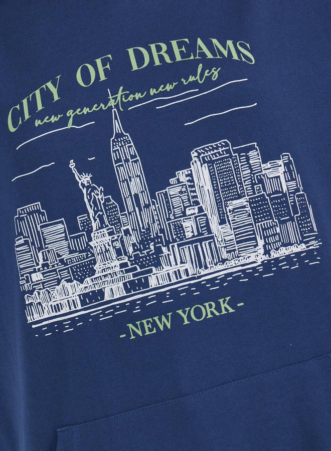 ستايلي هودي فضفاض مطبع بطبعة جرافيك - Image 3