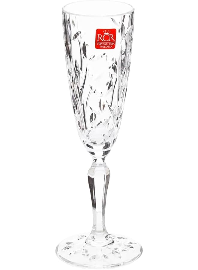 Rcr Laurus Crystal Flute Set Of 6 Pieces 160Ml - Transparent - Image 4