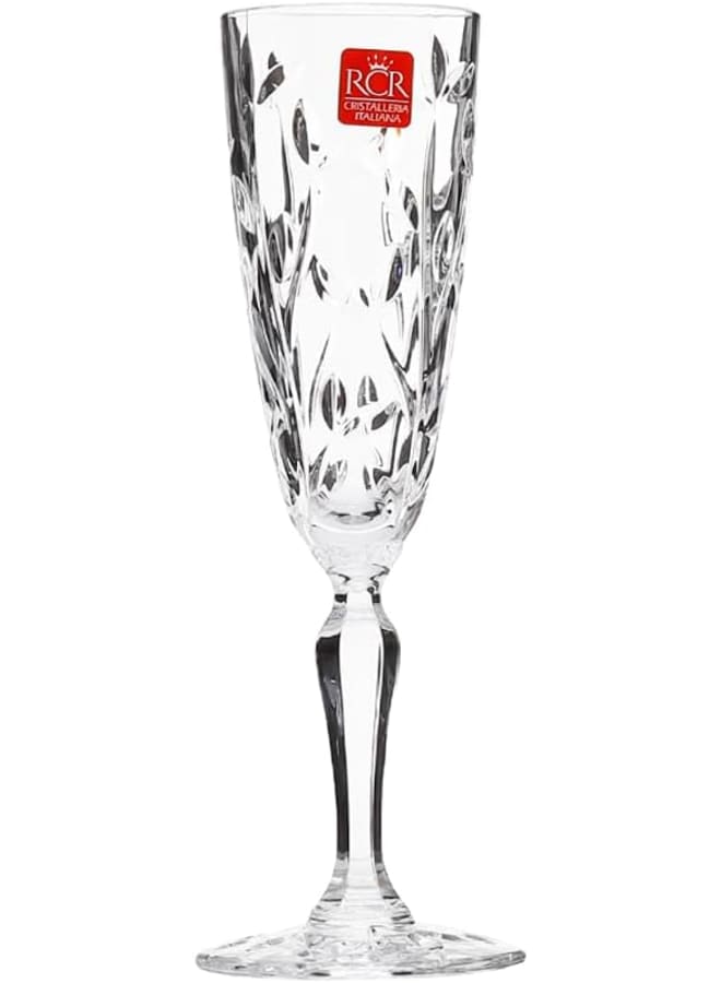 Rcr Laurus Crystal Flute Set Of 6 Pieces 160Ml - Transparent - Image 3