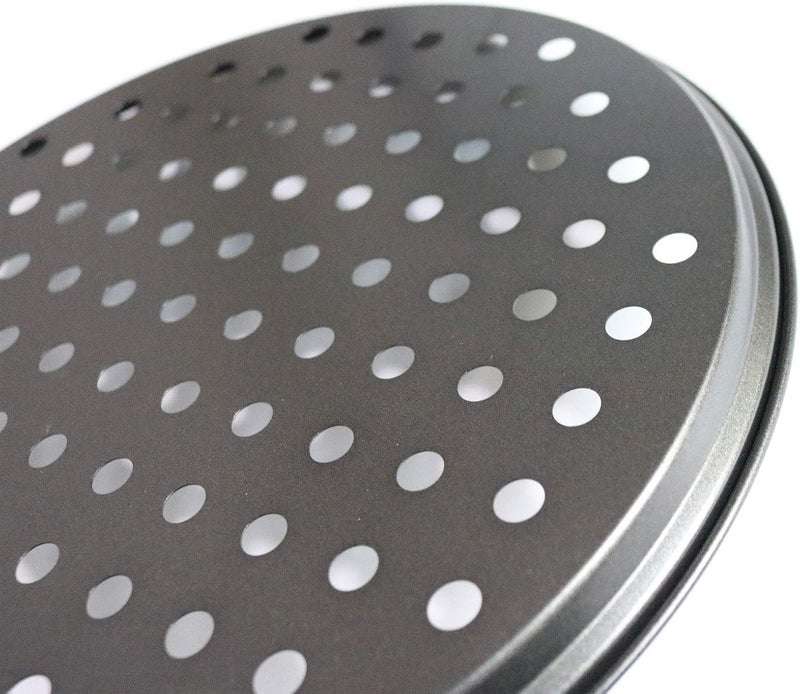 Handook Pizza Pan for Oven, Nonstick Pizza Pans, Carbon Steel Pizza Pan with Holes, Pizza Baking Pan for Oven Baking Supplies, for Home Baking Kitchen Oven Restaurant (12 Inch) - Image 5