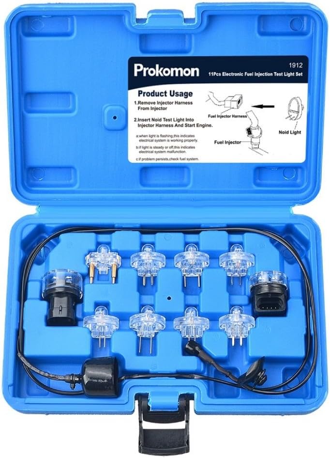 Prokomon 11-Piece Noid Light Test Kit; Fuel Injector Tester with 8 Noids for Most Cars - Image 1
