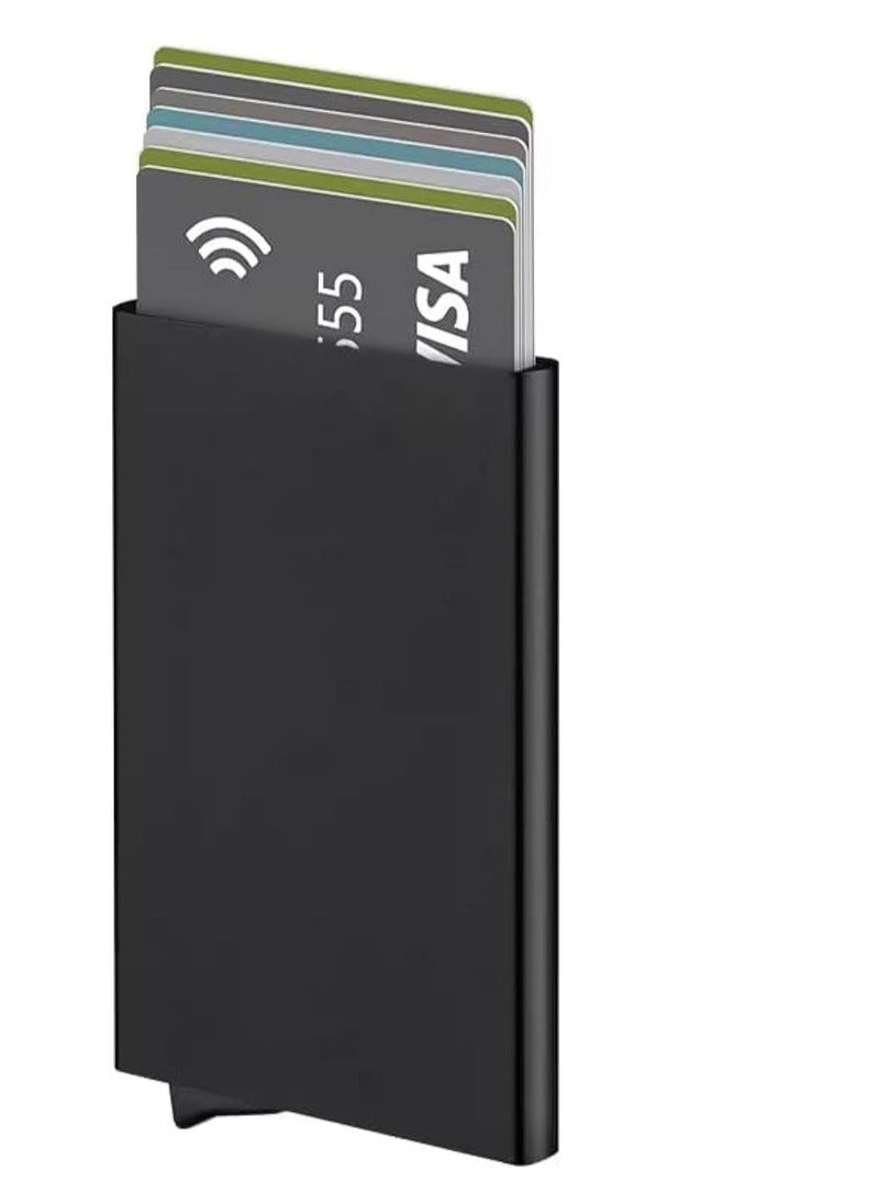 Generic RFID Smart Card Storage Wallet, Slim Aluminum Card Holder with Elastic Back Pocket for Travel Card Holder (Red)  - Image 1
