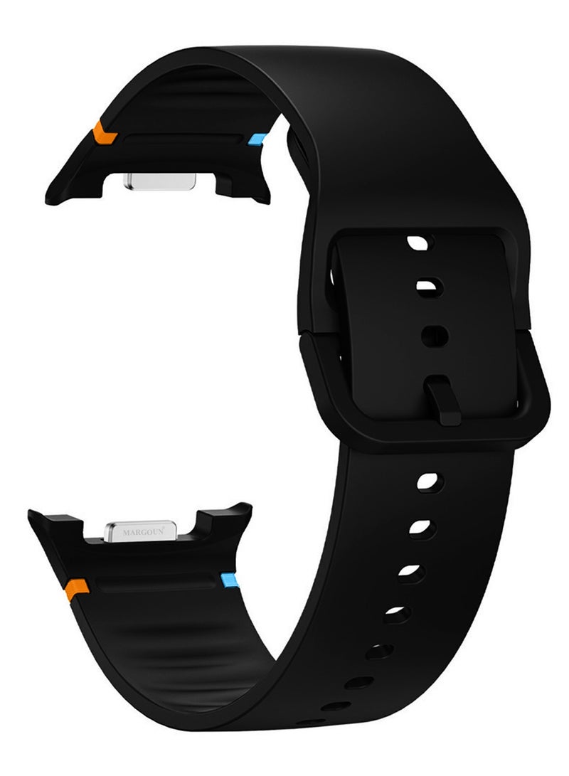 Sport Band for Galaxy Watch 8 40mm 44mm and Watch 8 Classic 46mm, Silicone Replacement Strap, M/L Size - Black - Image 2