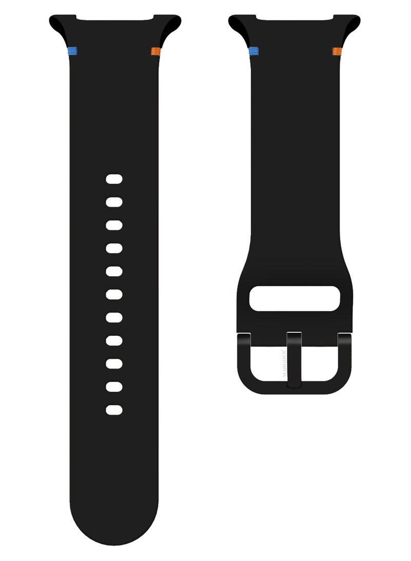 Sport Band for Galaxy Watch 8 40mm 44mm and Watch 8 Classic 46mm, Silicone Replacement Strap, M/L Size - Black - Image 4