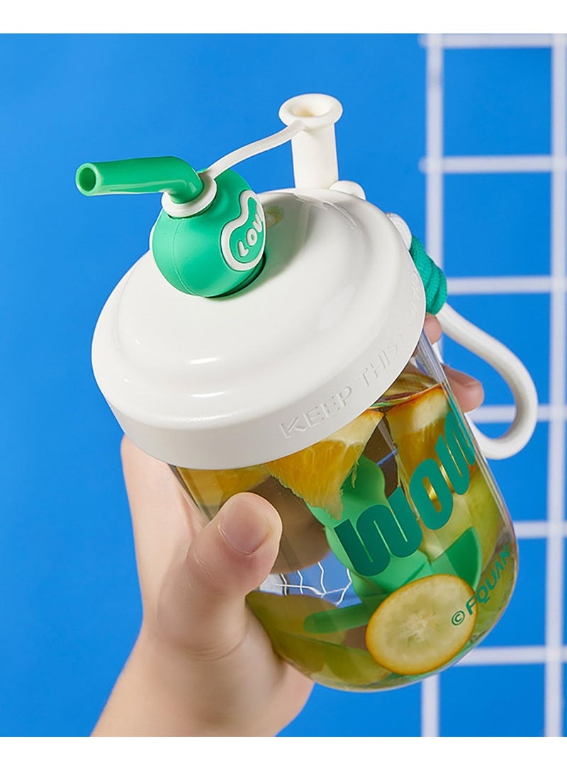 Excefore 19.6oz Plastic Cups with Lids and Straws, Large Capacity Leak-proof BPA-Free Stirring Cup, Iced Coffee Tumbler with Clear Scale, Handheld, Gifts for Women - Image 3