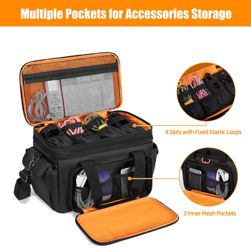 GRAOSO Travel Carry Bag Compatible with Positive Grid Spark 40 Amp, Double Layer Gig Bag with Multiple Pockets for Accessories, Music Gear Case with Handle Strap and Non-slip Bottom, Black - Image 2