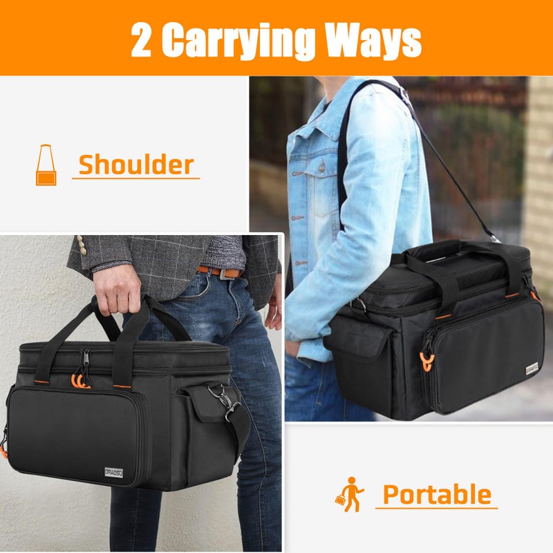 GRAOSO Travel Carry Bag Compatible with Positive Grid Spark 40 Amp, Double Layer Gig Bag with Multiple Pockets for Accessories, Music Gear Case with Handle Strap and Non-slip Bottom, Black - Image 5