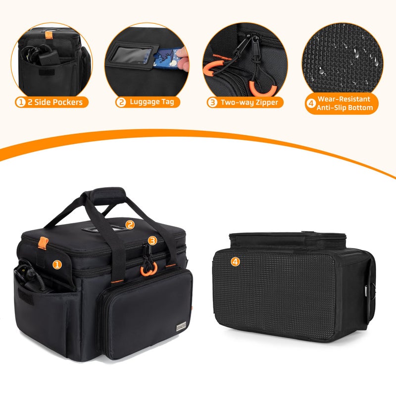 GRAOSO Travel Carry Bag Compatible with Positive Grid Spark 40 Amp, Double Layer Gig Bag with Multiple Pockets for Accessories, Music Gear Case with Handle Strap and Non-slip Bottom, Black - Image 4