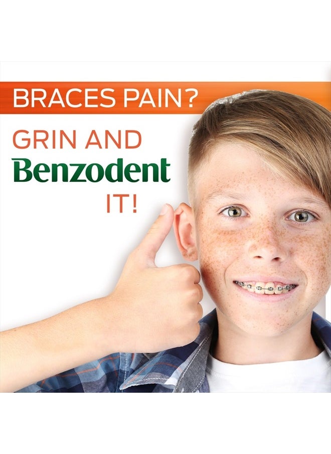 Benzodent - Dental Pain Relieving Cream for Dentures and Braces, Topical Anesthetic, 0.25 Ounce Tube - Image 1