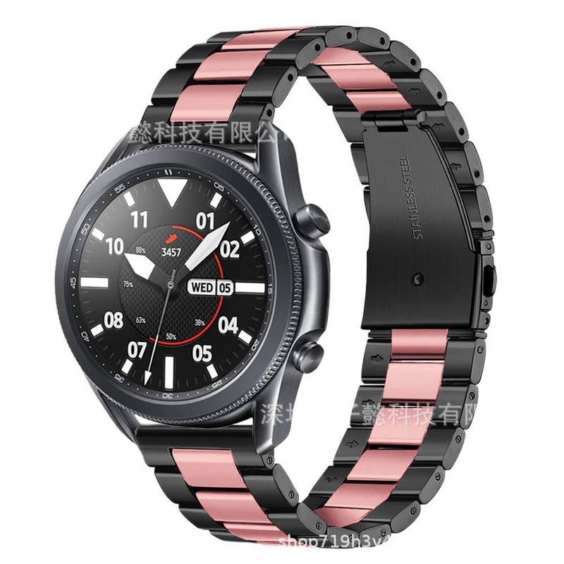 سوار ساعة ذكية باللون ذهبي وردي قابل للتعديل سوار معدني من الستانلس ستيل متوافق مع Samsung Galaxy Watch 40/41/44/45/47mm بملاءمة قابلة للتعديل وحزام بديل - Image 2