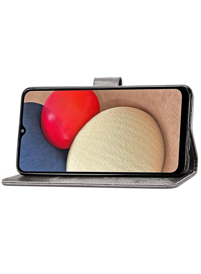 S-TOP Case For Samsung Galaxy A03s 166mm Four-leaf Clasp Embossed Leather Case with Lanyard & Card Slot & Wallet & Holder - Image 5