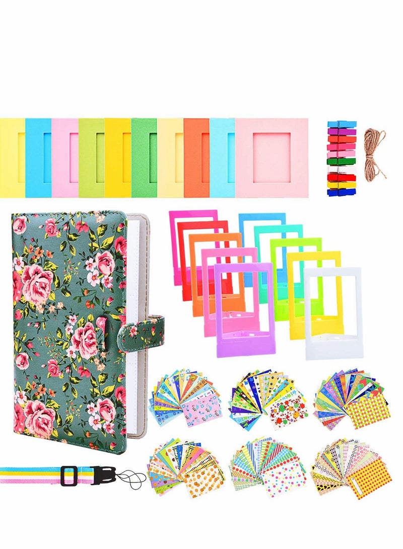 Excefore Accessories Bundle Kit Set Compatible with Fujifilm Instax Mini 11 9 8 90 70 Films, Accessory Include Album, Film Stickers, Desk Frames, Hanging Frame, Strap (Retro Floral)  - Image 1