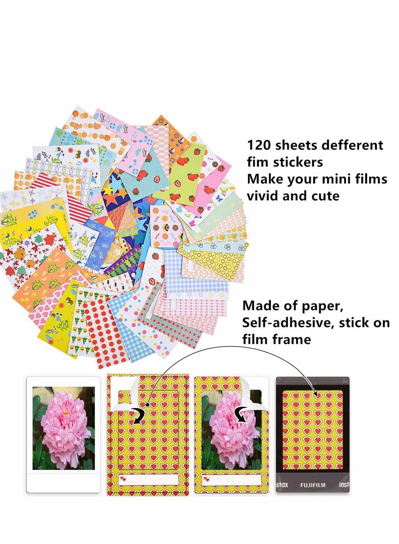 Excefore Accessories Bundle Kit Set Compatible with Fujifilm Instax Mini 11 9 8 90 70 Films, Accessory Include Album, Film Stickers, Desk Frames, Hanging Frame, Strap (Retro Floral)  - Image 3