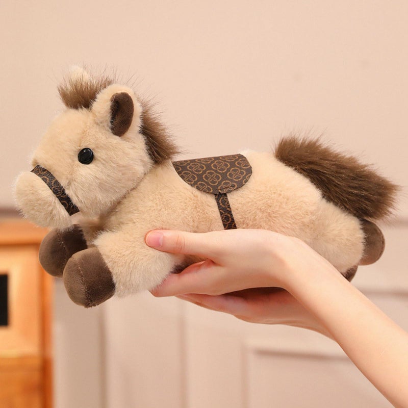 Peach Cat Horse Stuffed Animal 10"" Cute Horse Plush Soft Plushies Toys Gifts For Kids Beige - Image 2