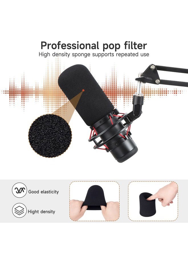 WIBOND For HyperX Quadcast Boom Arm - Upgraded Mic Stand with Reduce Wind Noises Mic Cover, Adjustable Scissor Mic Arm for Hyperx QuadCast S, 3/8" to 5/8" Adapter Compatible with Most Microphone - Image 4