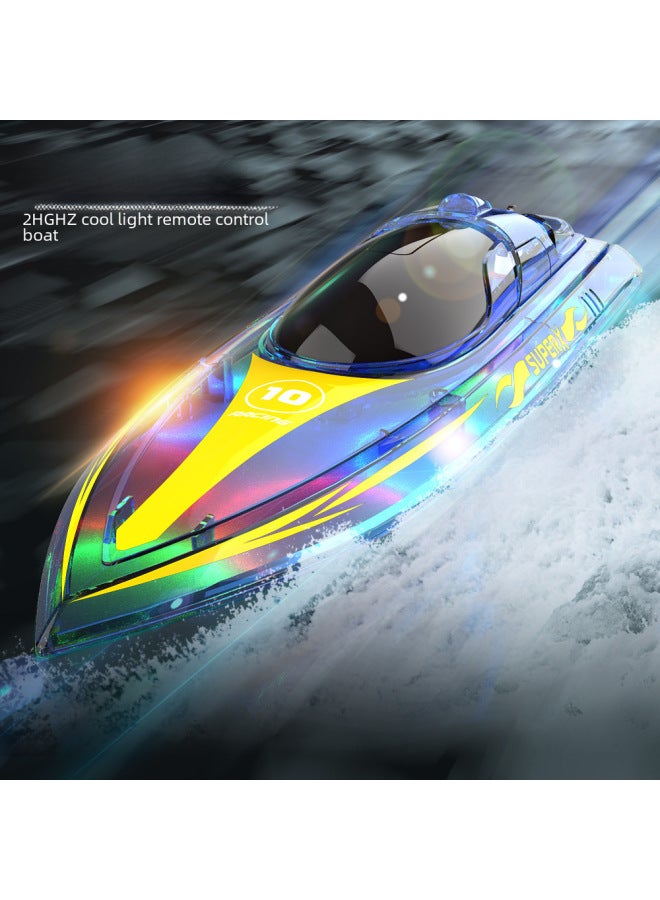 Cool Light Long-lasting 60 Minutes Remote Controlled Yacht Night Light Children's Water Toy Boat High-speed Racing Boat-Color:Green-Specifications:Standard 3.7V 1000mAh - Image 2