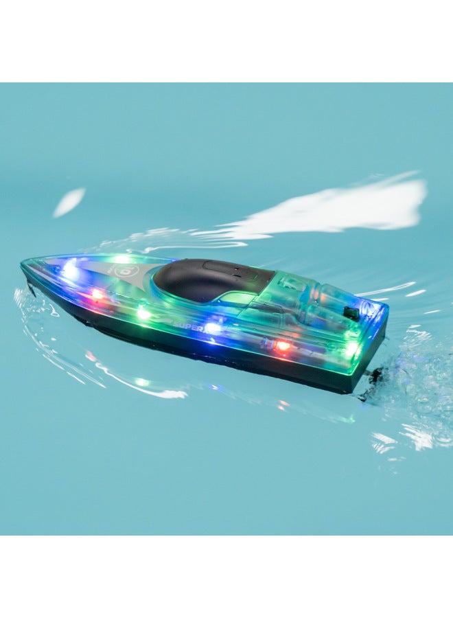 Cool Light Long-lasting 60 Minutes Remote Controlled Yacht Night Light Children's Water Toy Boat High-speed Racing Boat-Color:Green-Specifications:Standard 3.7V 1000mAh - Image 4