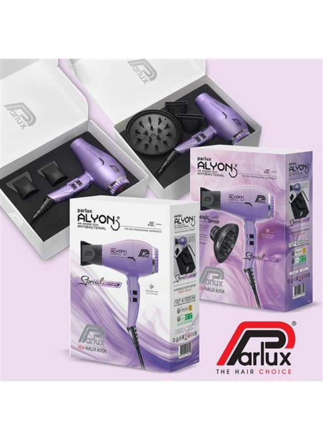 Parlux ALYON Hair Dryer Air Ionizer Tech [European Plug 220V] Lilac 1unit - Image 2